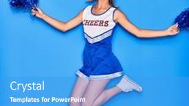  Presentation with happy young student girl holding - Amazing theme having young-beautiful-girl-wearing-cheerleader backdrop and a teal colored foreground