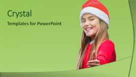  Presentation with beautiful reof christmas season - Presentation theme consisting of young beautiful girl wearing christmas background and a yellow colored foreground