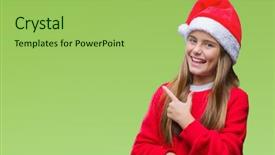  Presentation with girl christmas - PPT layouts with young beautiful girl wearing christmas background and a yellow colored foreground