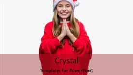  Presentation with girl christmas - Audience pleasing slides consisting of young beautiful girl wearing christmas backdrop and a crimson colored foreground