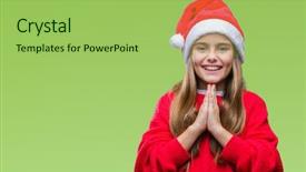  Presentation with worship - Audience pleasing presentation theme consisting of young beautiful girl wearing christmas backdrop and a yellow colored foreground