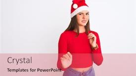 Presentation with girl christmas - Amazing presentation theme having young-beautiful-girl-wearing-christmas backdrop and a red colored foreground