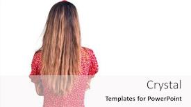  Presentation with girl in red dress - Presentation design consisting of young-beautiful-girl-wearing-dress background and a white colored foreground