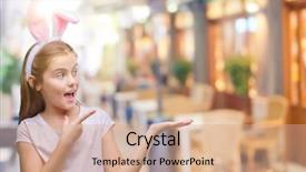  Presentation with swimming beautiful girl swims underwater - Presentation theme enhanced with young beautiful girl wearing easter background and a  colored foreground