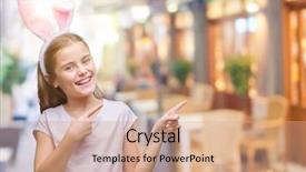  Presentation with swimming beautiful girl swims underwater - Audience pleasing slides consisting of young beautiful girl wearing easter backdrop and a  colored foreground