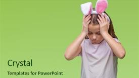  Presentation with easter - Audience pleasing slides consisting of young beautiful girl wearing easter backdrop and a mint green colored foreground