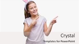  Presentation with easter - Presentation design with young beautiful girl wearing easter background and a lemonade colored foreground