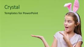  Presentation with group of three young girl - Presentation design enhanced with young beautiful girl wearing easter background and a yellow colored foreground