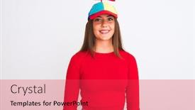  Presentation with propeller - PPT theme with young-beautiful-girl-wearing-fanny background and a red colored foreground