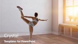  Presentation with sports wear ski goggles - Theme enhanced with young-beautiful-girl-wearing-fashion background and a coral colored foreground