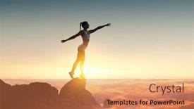  Presentation with exercise - PPT theme enhanced with young-beautiful-girl-wearing-fashion background and a coral colored foreground