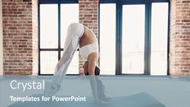  Presentation with exercise-mat - Audience pleasing PPT theme consisting of beautiful girl wearing fashion sport backdrop and a seafoam green colored foreground