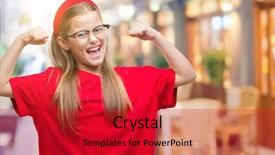  Presentation with army fitness - Cool new presentation with young beautiful girl wearing glasses backdrop and a crimson colored foreground