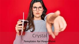  Presentation with beautiful young girl red - Beautiful slide set featuring young-beautiful-girl-wearing-glasses backdrop and a red colored foreground