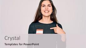  Presentation with name - Presentation design enhanced with young-beautiful-girl-wearing-hello background and a light gray colored foreground