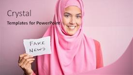  Presentation with news paper - Beautiful theme featuring young-beautiful-girl-wearing-muslim backdrop and a lemonade colored foreground