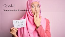  Presentation with news paper - Cool new presentation theme with young-beautiful-girl-wearing-muslim backdrop and a lemonade colored foreground