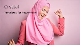  Presentation with muslim - Slide deck featuring young-beautiful-girl-wearing-muslim background and a lemonade colored foreground