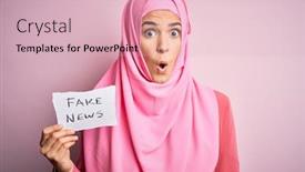  Presentation with news paper - Cool new PPT layouts with young-beautiful-girl-wearing-muslim backdrop and a lemonade colored foreground