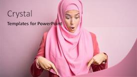  Presentation with muslim - Slide deck enhanced with young-beautiful-girl-wearing-muslim background and a lemonade colored foreground