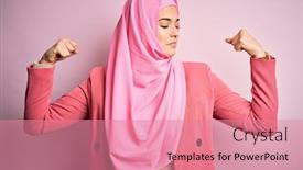  Presentation with muslim - Amazing PPT layouts having young-beautiful-girl-wearing-muslim backdrop and a coral colored foreground