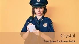  Presentation with traffic police - Amazing slide set having young-beautiful-girl-wearing-police backdrop and a coral colored foreground