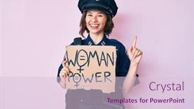  Presentation with girl power - Cool new PPT layouts with young-beautiful-girl-wearing-police backdrop and a lemonade colored foreground