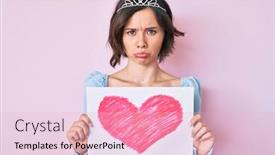  Presentation with crying heart - Audience pleasing PPT layouts consisting of young-beautiful-girl-wearing-princess backdrop and a lemonade colored foreground