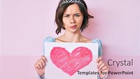  Presentation with princess - Presentation design featuring young-beautiful-girl-wearing-princess background and a coral colored foreground
