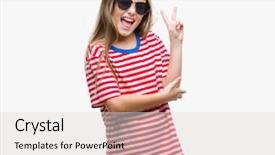  Presentation with swimming beautiful girl swims underwater - Slides consisting of young beautiful girl wearing sunglasses background and a lemonade colored foreground