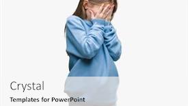  Presentation with sad girl - Slide deck consisting of young-beautiful-girl-wearing-winter background and a white colored foreground