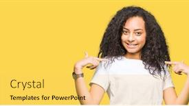  Presentation with curly hair - Audience pleasing slide deck consisting of self love - young beautiful girl with curly backdrop and a yellow colored foreground