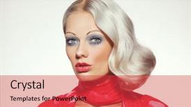  Presentation with bleached - Colorful PPT theme enhanced with young beautiful girl with platinum backdrop and a red colored foreground