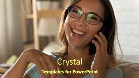  Presentation with pastries - PPT theme with young beautiful girl is at home resting at home on the sofa uses a mobile phone and eats pastries background and a tawny brown colored foreground