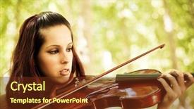  Presentation with gothic - Slides with young beautiful gothic girl playing violin over nature background background and a tawny brown colored foreground