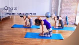  Presentation with camel - Cool new PPT theme with young-beautiful-group-of-sportswomen backdrop and a sky blue colored foreground