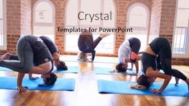  Presentation with group - Amazing slides having young-beautiful-group-of-sportswomen backdrop and a coral colored foreground