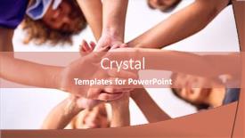  Presentation with class - Amazing slide set having young-beautiful-group-of-sportswomen backdrop and a coral colored foreground