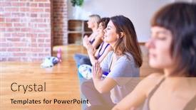  Presentation with prayer - Audience pleasing theme consisting of young-beautiful-group-of-sportswomen backdrop and a coral colored foreground