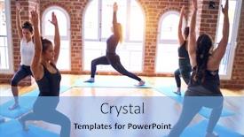  Presentation with women warrior - Presentation design featuring young-beautiful-group-of-sportswomen background and a light blue colored foreground