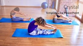  Presentation with fold - Cool new theme with young-beautiful-group-of-sportswomen backdrop and a lemonade colored foreground
