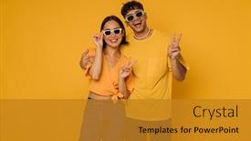  Presentation with dance beautiful couple dancing ballroom - PPT layouts with young-beautiful-happy-stylish-couple background and a gold colored foreground