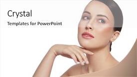  Presentation with healthy - PPT theme consisting of young beautiful healthy happy woman background and a white colored foreground