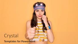  Presentation with hippie - Slides consisting of young-beautiful-hippie-woman background and a yellow colored foreground