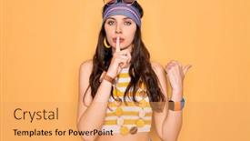  Presentation with hippie - Beautiful presentation featuring young-beautiful-hippie-woman backdrop and a yellow colored foreground