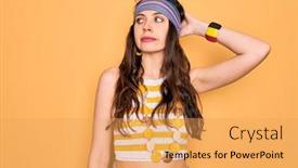  Presentation with hippie - PPT theme with young-beautiful-hippie-woman background and a yellow colored foreground