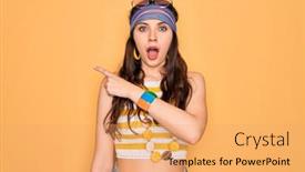  Presentation with blue eyes - Slide deck enhanced with young-beautiful-hippie-woman background and a yellow colored foreground