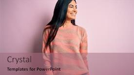  Presentation with animal print - Colorful presentation design enhanced with young-beautiful-hispanic-fashion-woman backdrop and a coral colored foreground