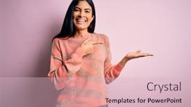  Presentation with hand print - Presentation theme consisting of young-beautiful-hispanic-fashion-woman background and a lemonade colored foreground