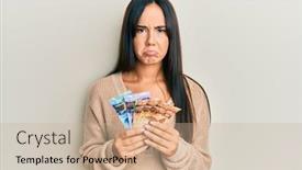  Presentation with canadian - Presentation design with young-beautiful-hispanic-girl-holding background and a coral colored foreground